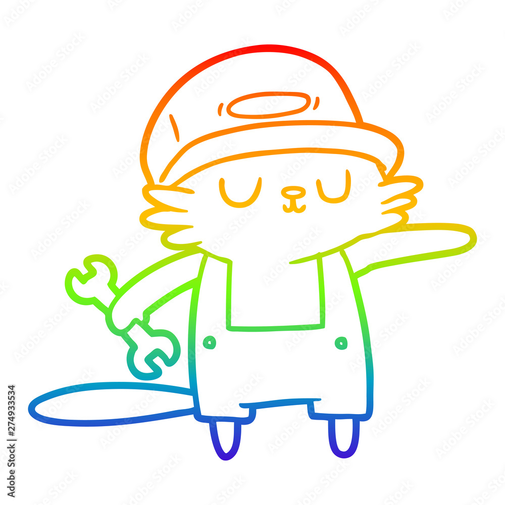 rainbow gradient line drawing cartoon cat builder rainbow gradient line drawing cartoon cat builder