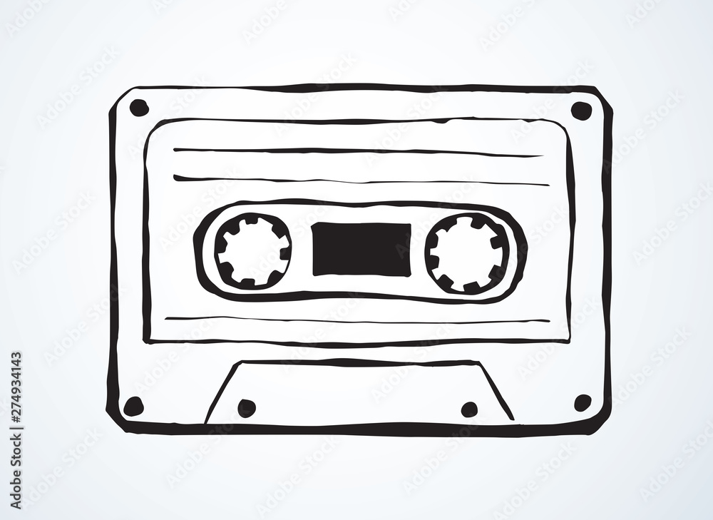 Fototapeta premium Cassette. Vector drawing