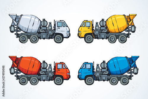 Concrete mixer. Vector drawing