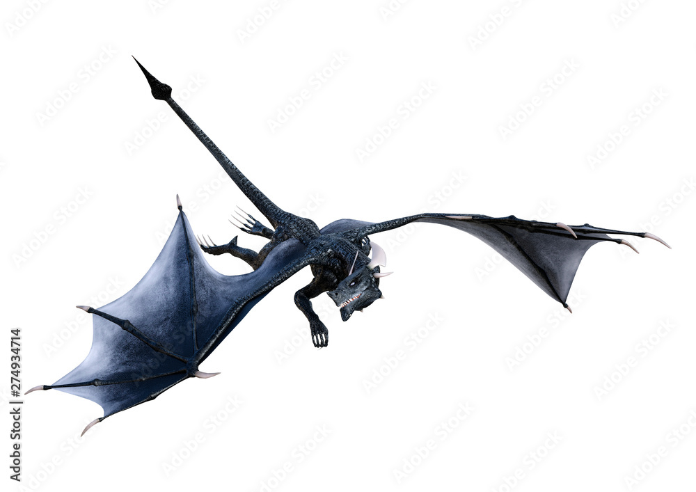 3D Rendering Fairy Tale Dragon on White 3D Rendering Fairy Tale Dragon on White