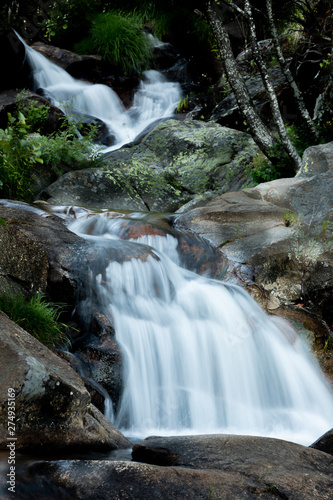 Beautiful waterfall and big rocks