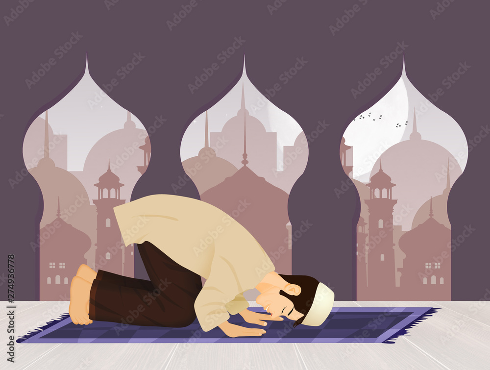 Islamic Man Praying Facing Mecca Stock Illustration Adobe Stock islamic-man-praying-facing-mecca-stock-illustration-adobe-stock
