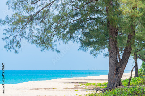Fototapeta Naklejka Na Ścianę i Meble -  The clean and beautiful white beach of southern Thailand