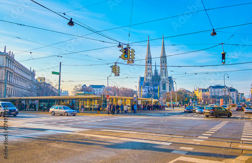 The crossroad in old Vienna, Austria photo