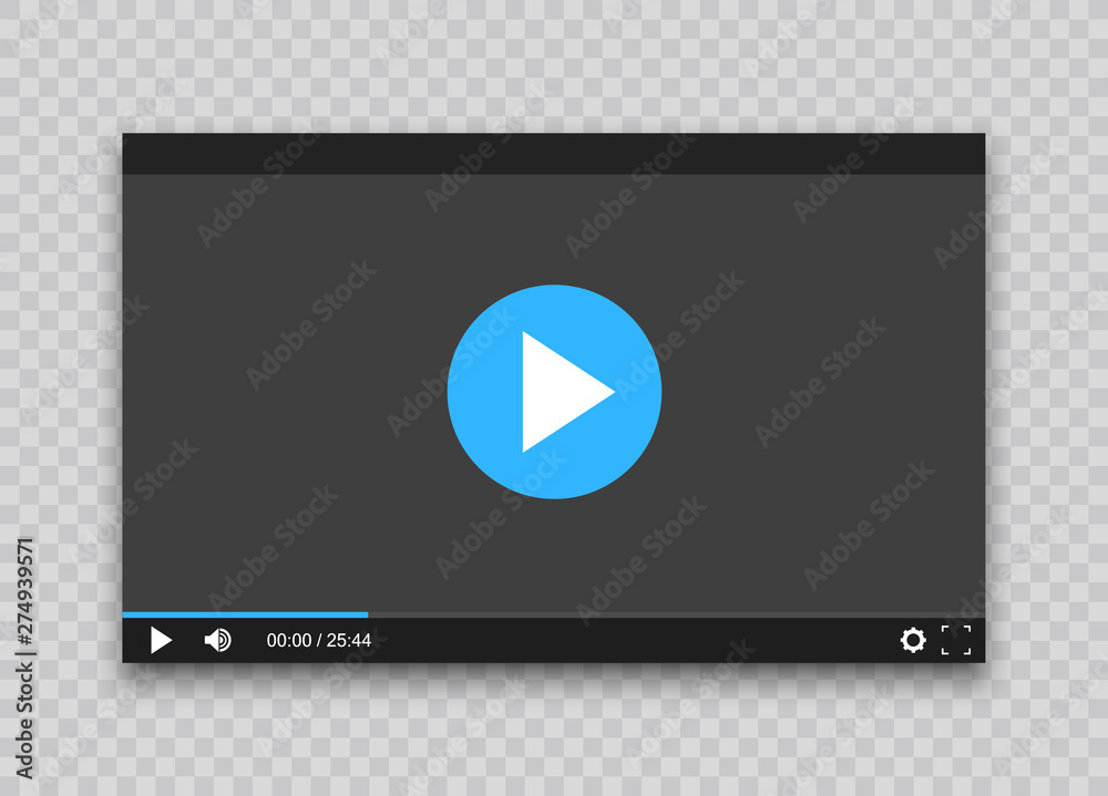 Video Player for web site. Interface template for web and mobile apps. Flat design, vector illustration on background. Video Player for web site. Interface template for web and mobile apps. Flat design, vector illustration on background.