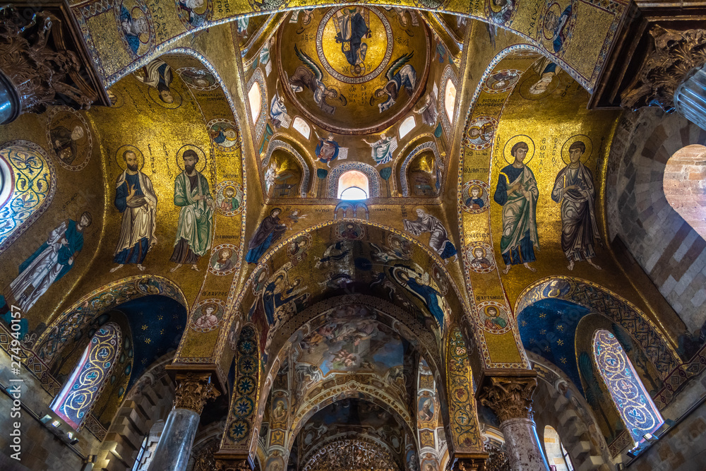 Interior of La Martorana church in Palermo, Sicily, Italy