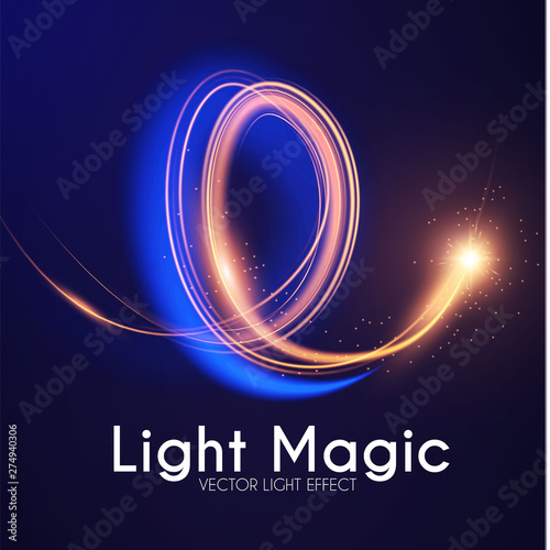 Moion Light Effect. Lens Flare. glowing Spyral. Abstract Shining Background. Trendy Magic Design.