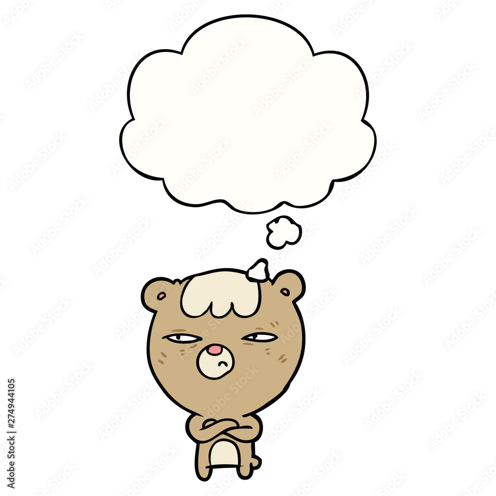 cartoon angry bear and thought bubble cartoon angry bear and thought bubble