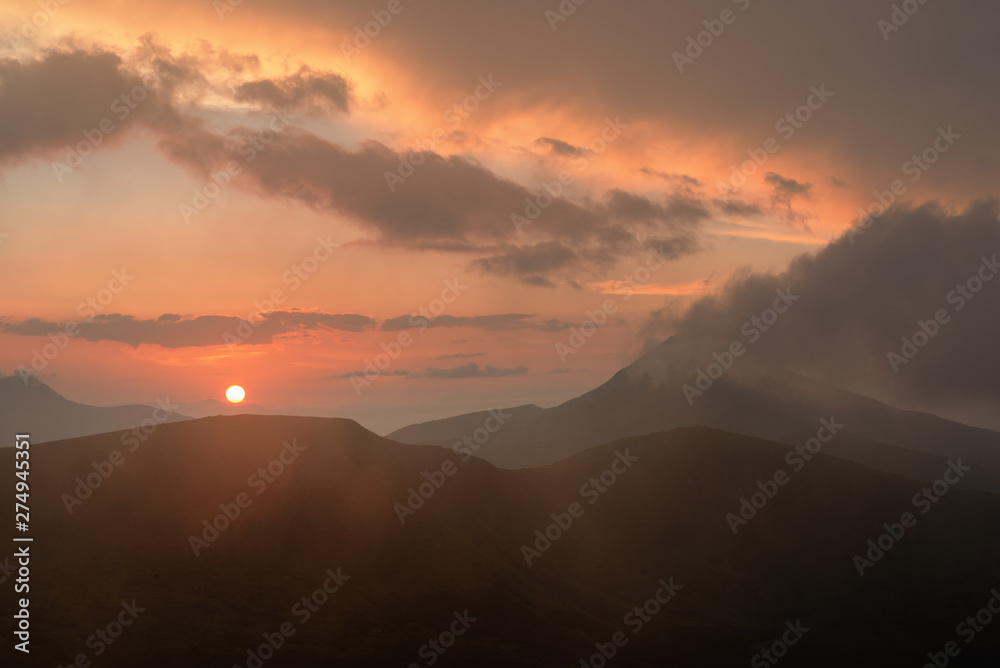 Mount Hoverla at sunset. The highest mountain in Ukraine