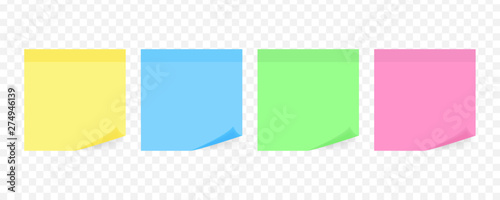 Colorful sticky note, vector illustration.