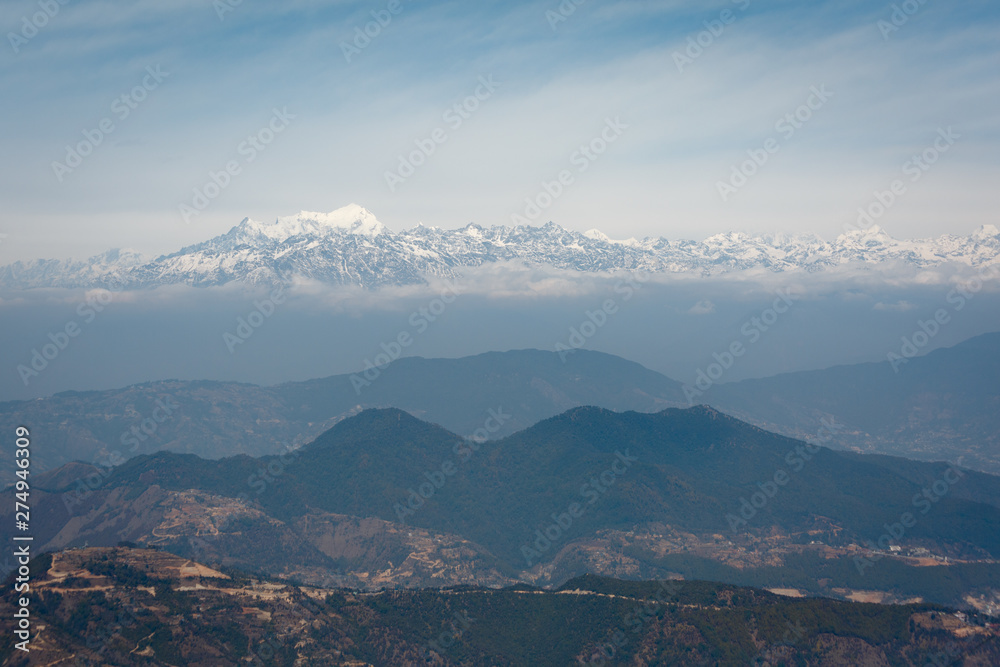 Kathmandu. Chandragiri Hill. View point on the mountains of Nepal. Landmark.