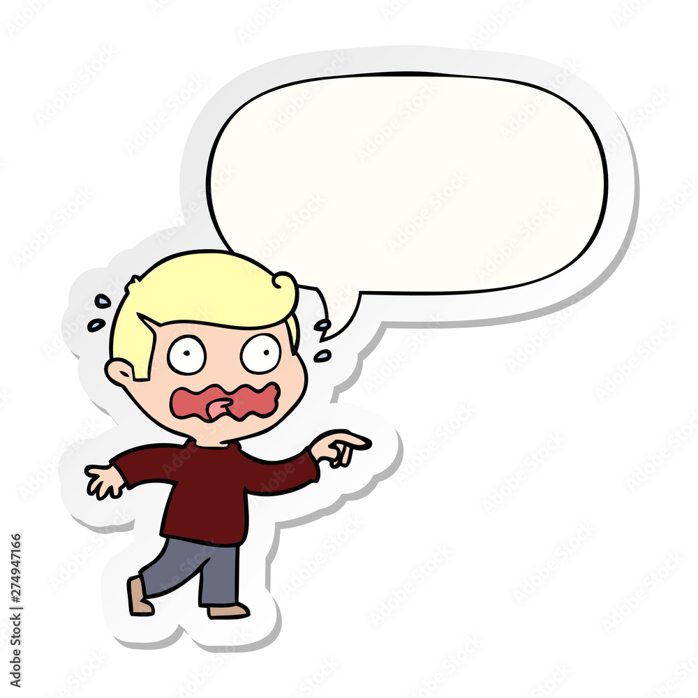 cartoon stressed out pointing and speech bubble sticker cartoon stressed out pointing and speech bubble sticker