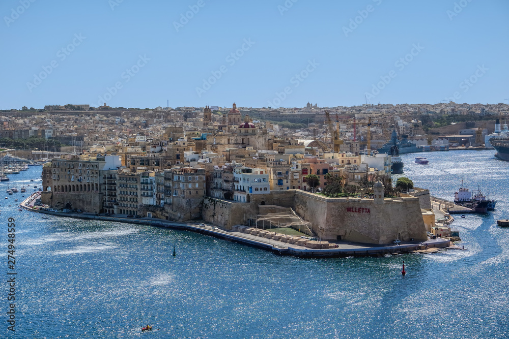 View of Senglea from Valletta, Malta