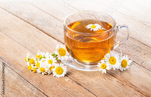 Cup of medicinal chamomile tea