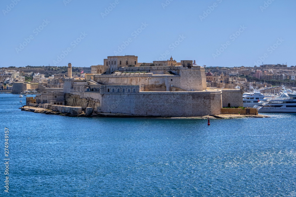 Fort Saint Angelo at the Grand Harbour in Birgu, Malta
