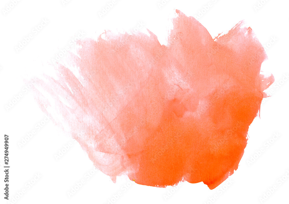 colorful abstract isolated background.Orange paint strokes