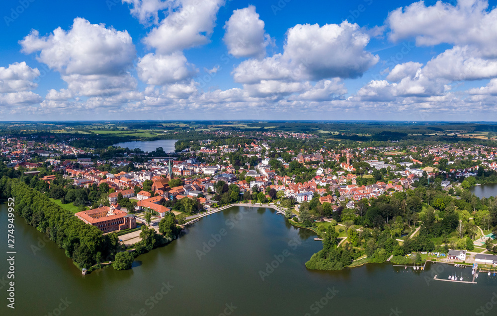 Aerial view of Eutin city in Germany
