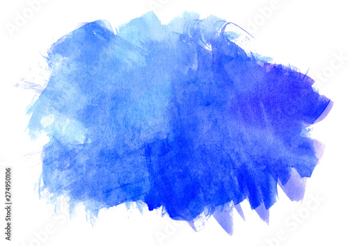 blue watercolor gradient strokes brush.Manual work.Watercolor banner in high resolution