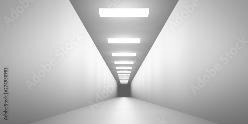 Fototapeta Naklejka Na Ścianę i Meble -  endless corridor minimal futuristic 3d illustration