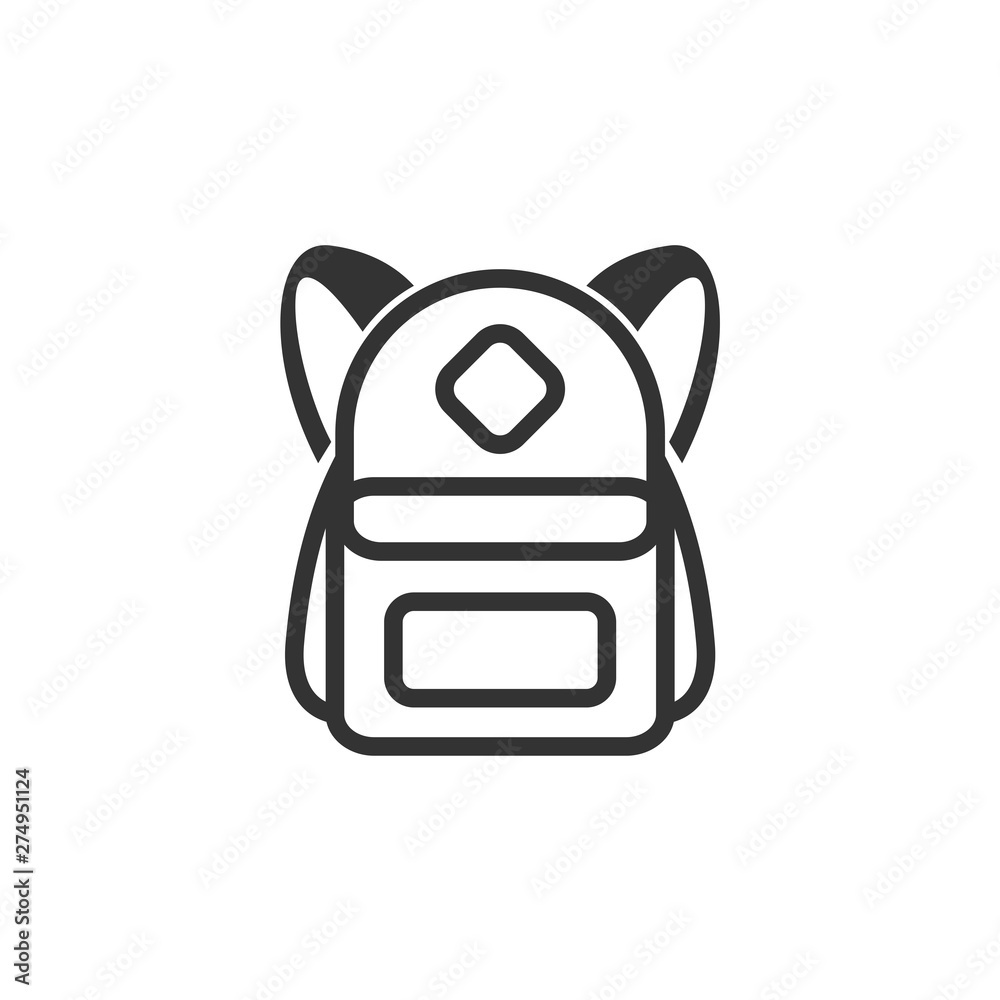 School bag icon template black color editable. Schoolbag symbol style ...