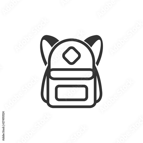 School bag icon template black color editable. Schoolbag symbol style vector sign isolated on white background. Simple logo vector illustration for graphic and web design.