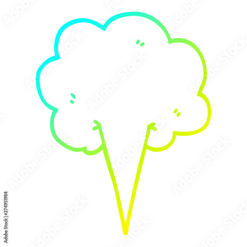 cold gradient line drawing cartoon whooshing cloud