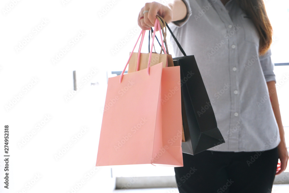 Women show shopping bags