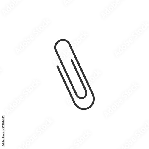 Paper clip icon. Vector illustration, flat design.