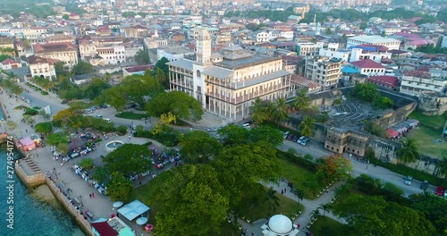 Aerial. Stone town, Zanzibar, Tanzania.