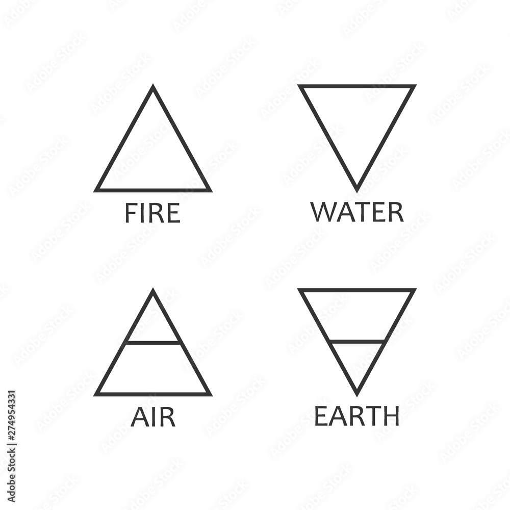 Four elements symbol icon. Vector illustration, flat design. Four elements symbol icon. Vector illustration, flat design.