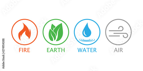 Four elements symbol. Vector illustration, flat design.