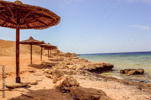 Beautiful sandy beach on Red Sea  near Egypt