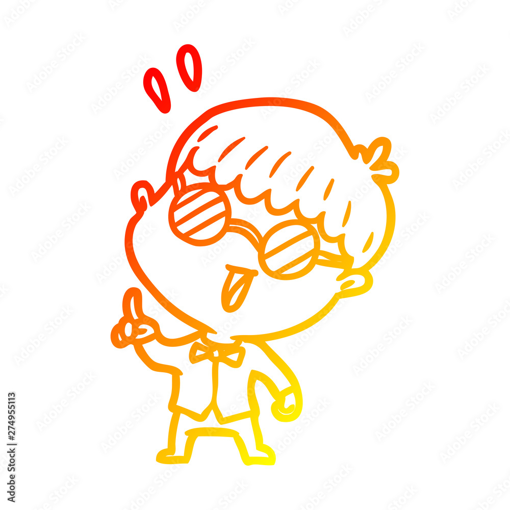 warm gradient line drawing clever boy with idea warm gradient line drawing clever boy with idea