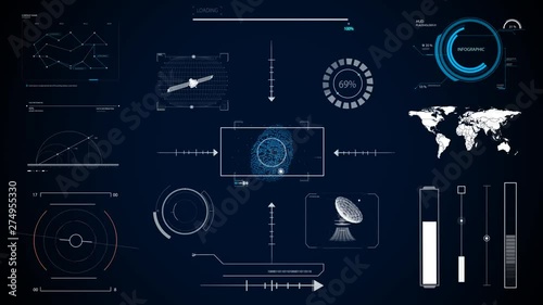 Technologies hud screen displays animations