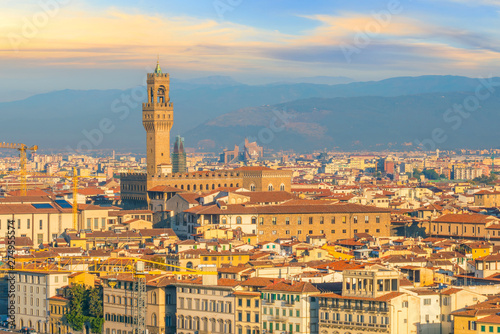 View of Florence city skyline from top view at sunset © f11photo