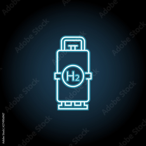 Hydrogen tank neon icon. Simple thin line, outline vector of Sustainable Energy icons for UI and UX, website or mobile application