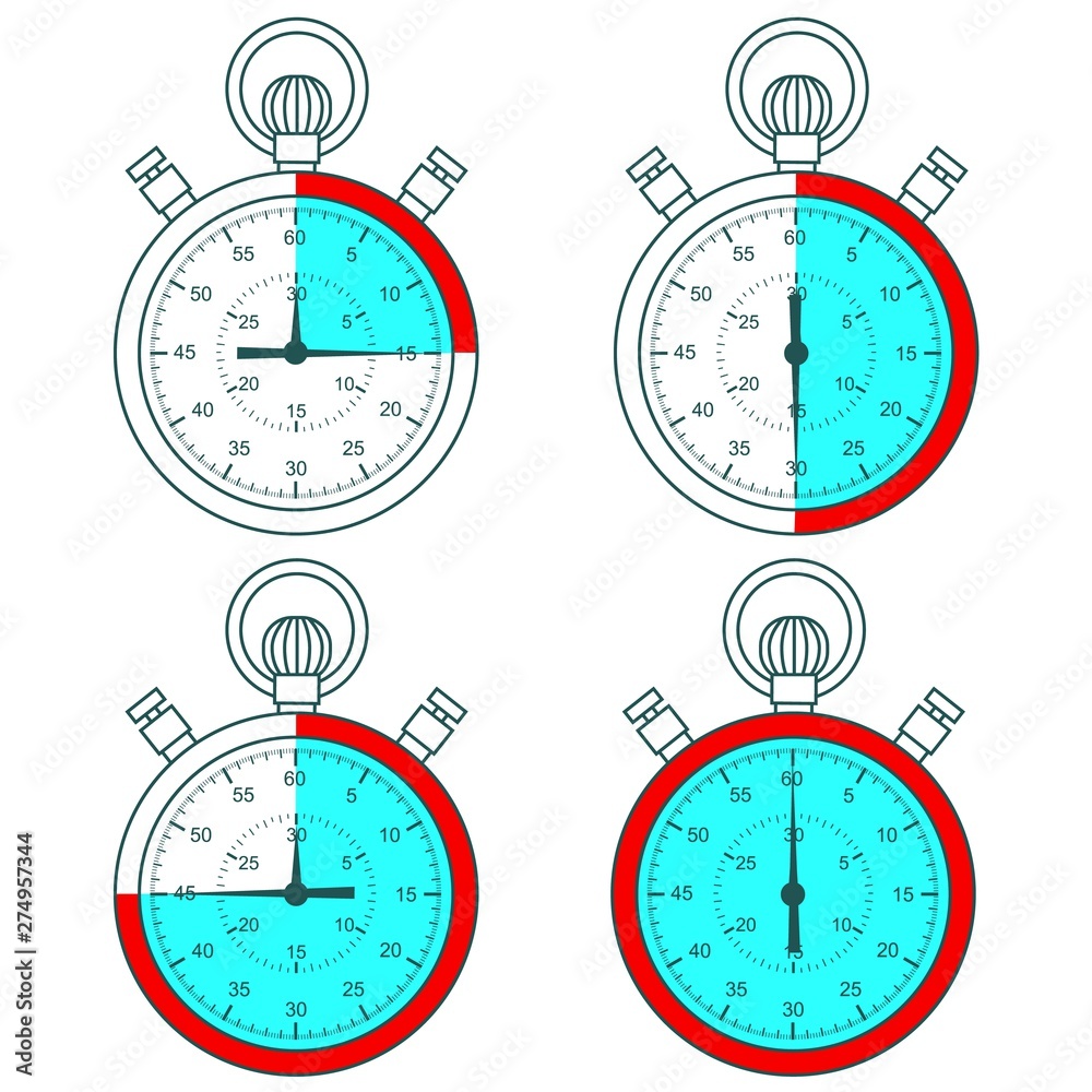 Naklejka premium Old arrow stopwatch. On a white background.