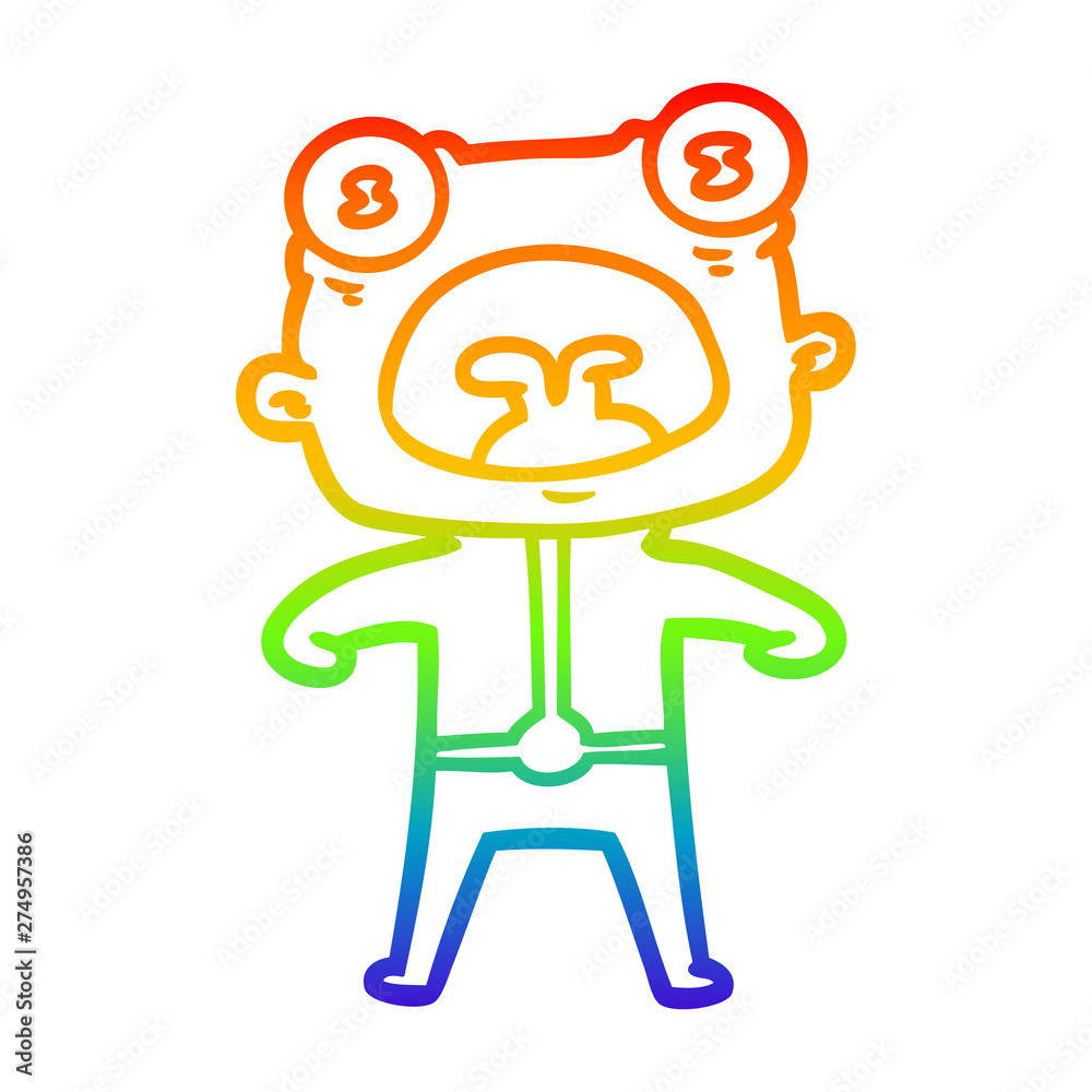 rainbow gradient line drawing cartoon weird alien shouting rainbow gradient line drawing cartoon weird alien shouting