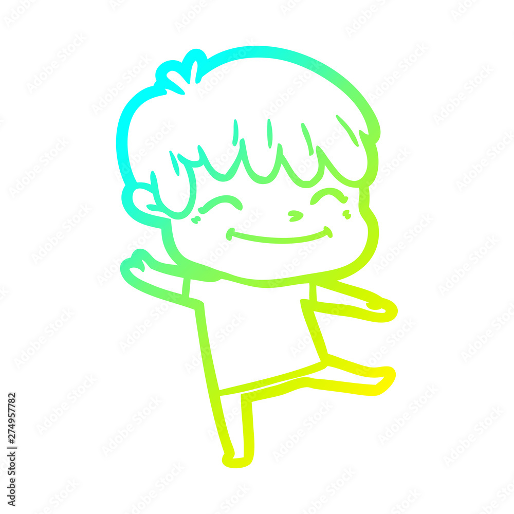 cold gradient line drawing happy cartoon boy cold gradient line drawing happy cartoon boy