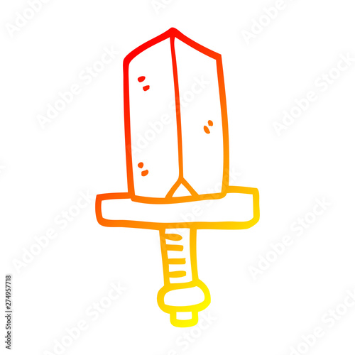 warm gradient line drawing cartoon jeweled dagger