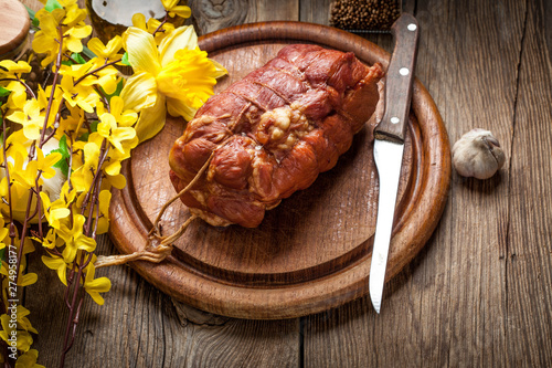 Delicious smoked ham.