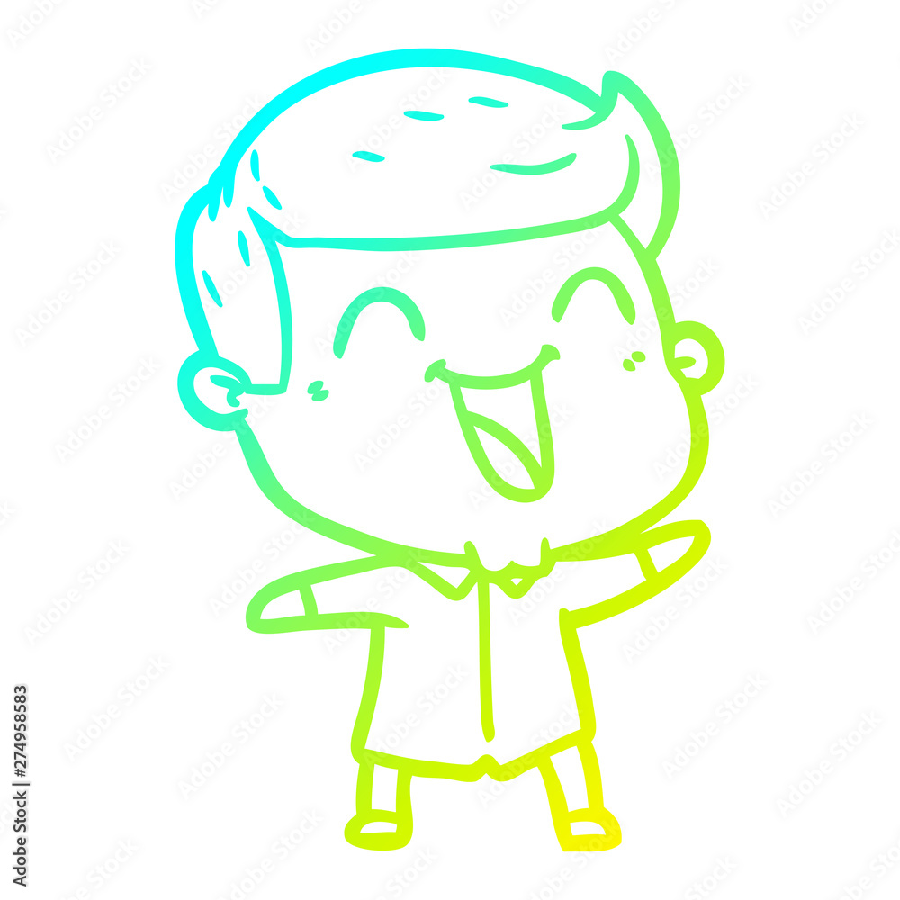 cold gradient line drawing cartoon man laughing cold gradient line drawing cartoon man laughing