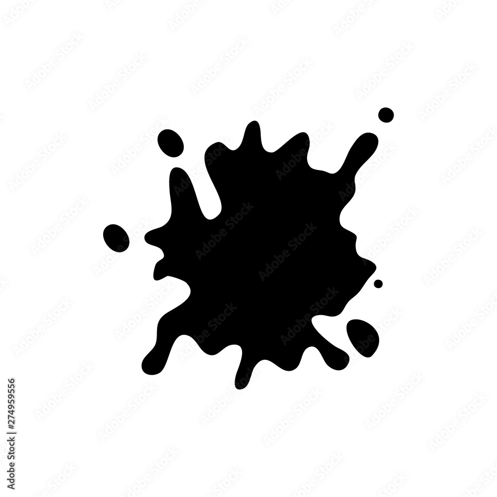 Black chaotic of ink blot. Vector illustration isolated variable figures. Eps 10