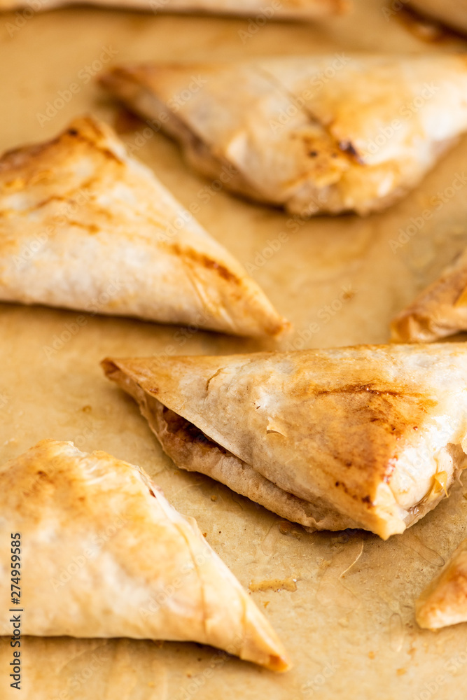 Phyllo Pastry on Brown Parchment Paper Phyllo Pastry on Brown Parchment Paper