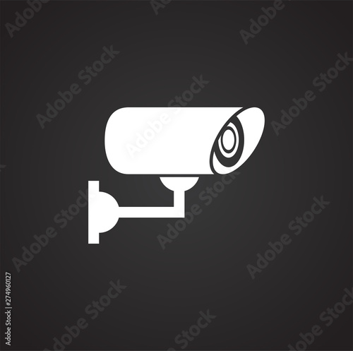 CCTV related icon on background for graphic and web design. Simple illustration. Internet concept symbol for website button or mobile app.