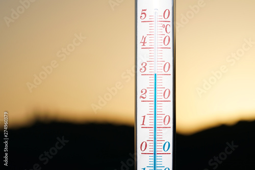 Thermometer during hot weather