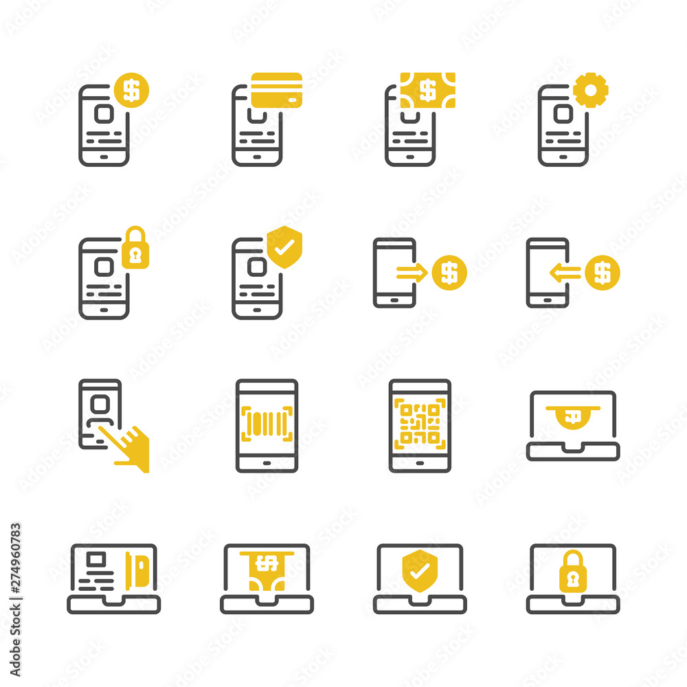 Online payment icon set.Vector illustration Online payment icon set.Vector illustration