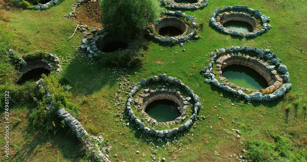 Roman wells aerial in Rajcice near Split Roman wells aerial in Rajcice near Split