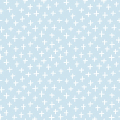Wandcirkels Kantoor Pastelblauwe kruisjes handgetekend patroon  © daisy.bee