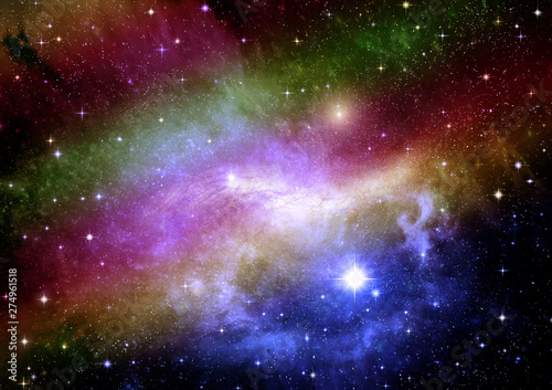 galaxy in a free space. 3D rendering